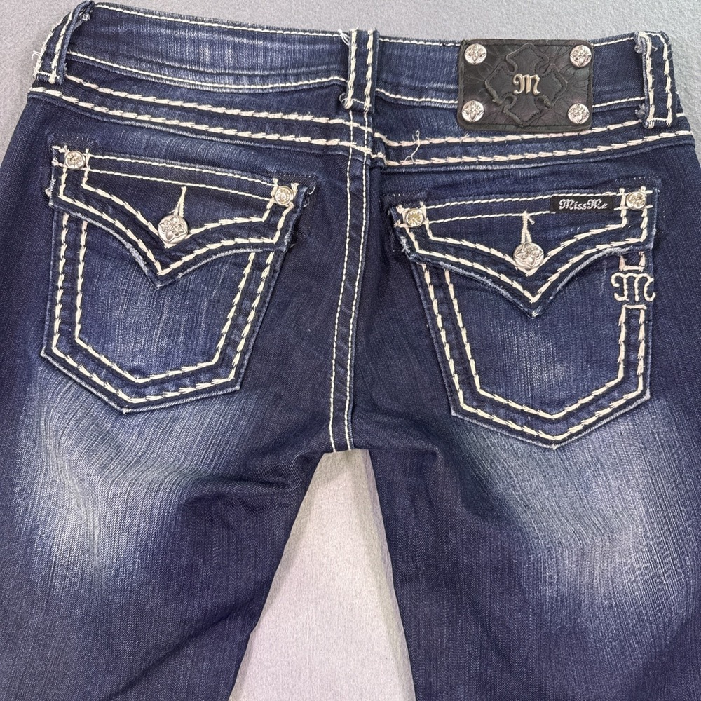Miss Me Women Jeans WOMENS 28x34 Boot Cut Embroidered Stretch THICK STITCH - Picture 9 of 10